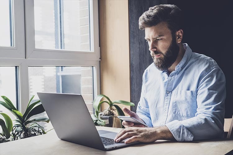 Man on his laptop