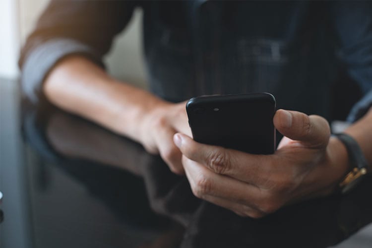 Woman using a smartphone