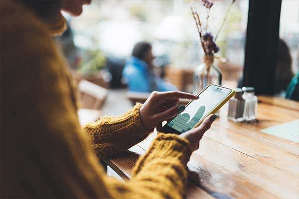 Woman on a smartphone