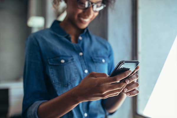 Woman on a smartphone