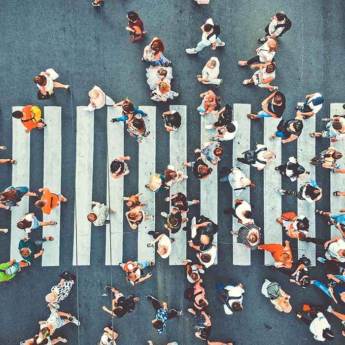 People crossing street