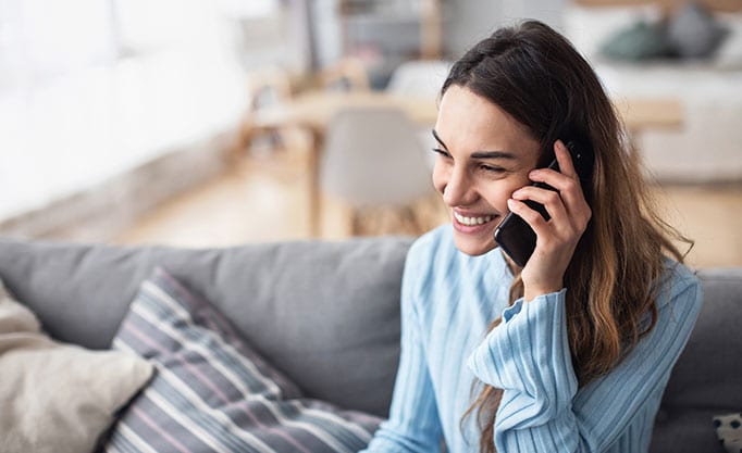 Woman talking on phone